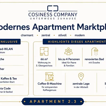 Nr 3 Lichtdurchflutetes Am Historischen Marktplatz 66 Qm #cosiness Company 23 Apartament *